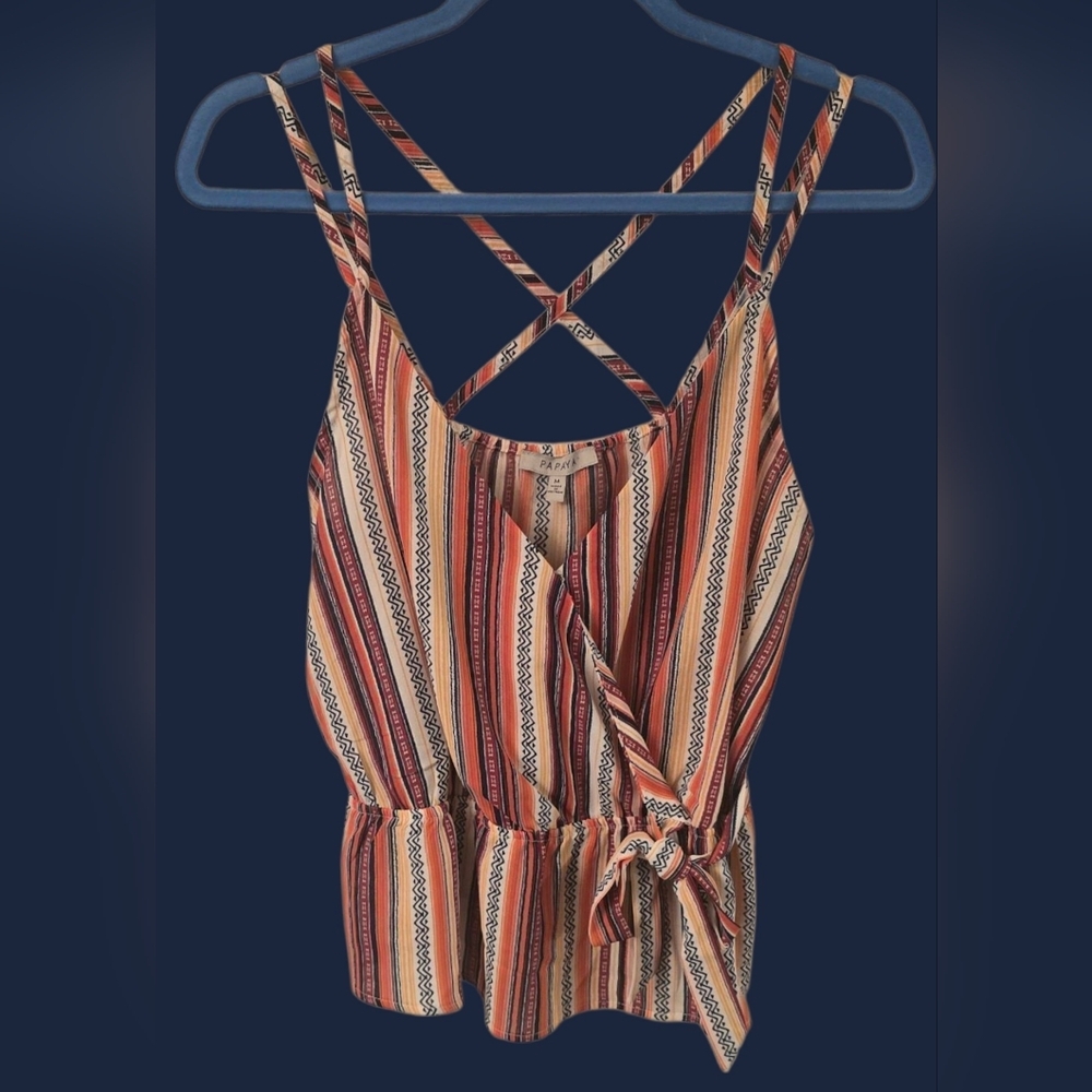 Papaya Multicolor Striped Camisole Top